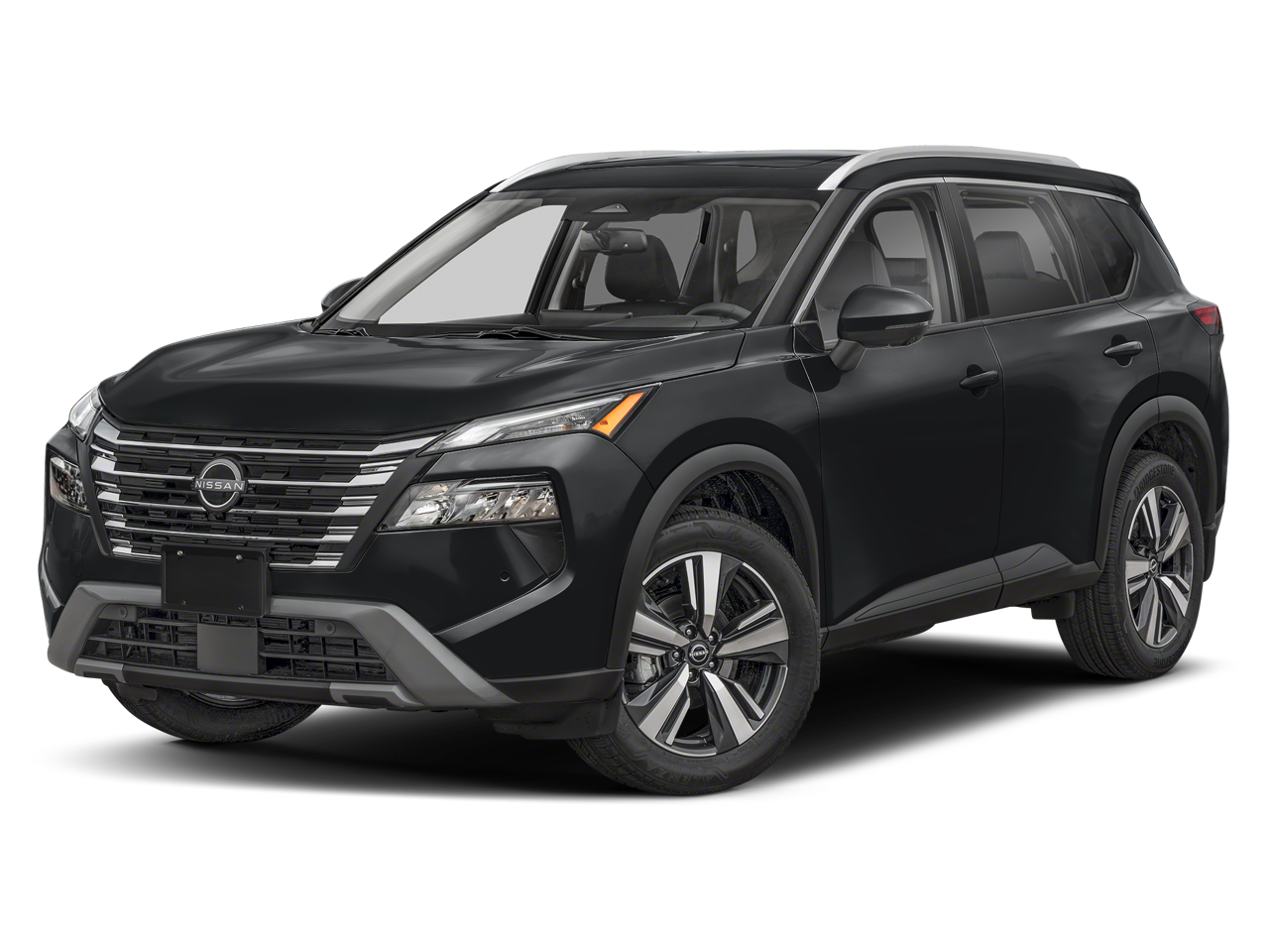 2025 Nissan Rogue SL in Super Black — front three-quarter view
