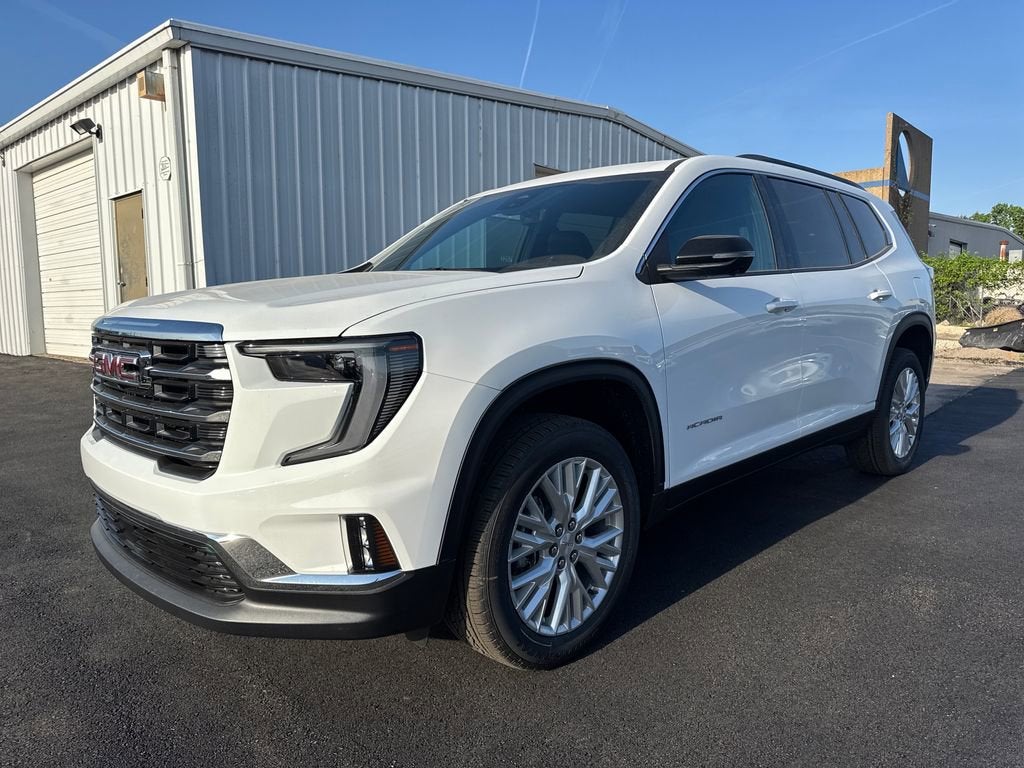 2026 GMC Acadia Elevation in Summit White — front three-quarter view