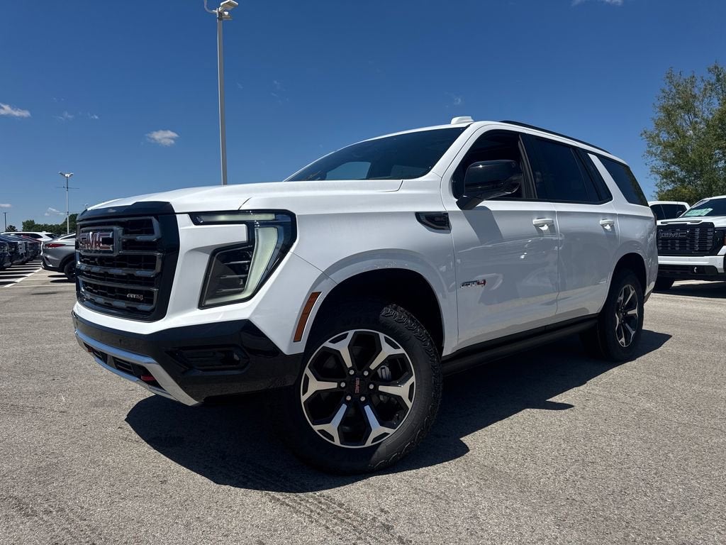 2026 GMC Yukon AT4 in Summit White — front three-quarter view