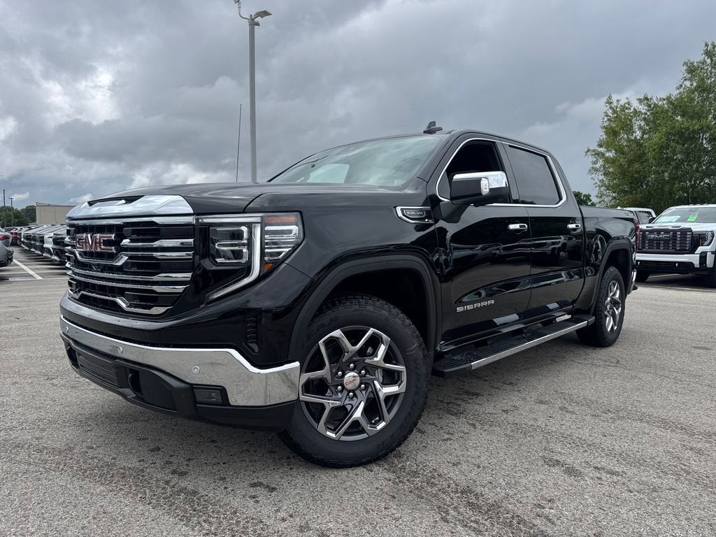 2026 GMC Sierra 1500 SLT in Onyx Black — front three-quarter view