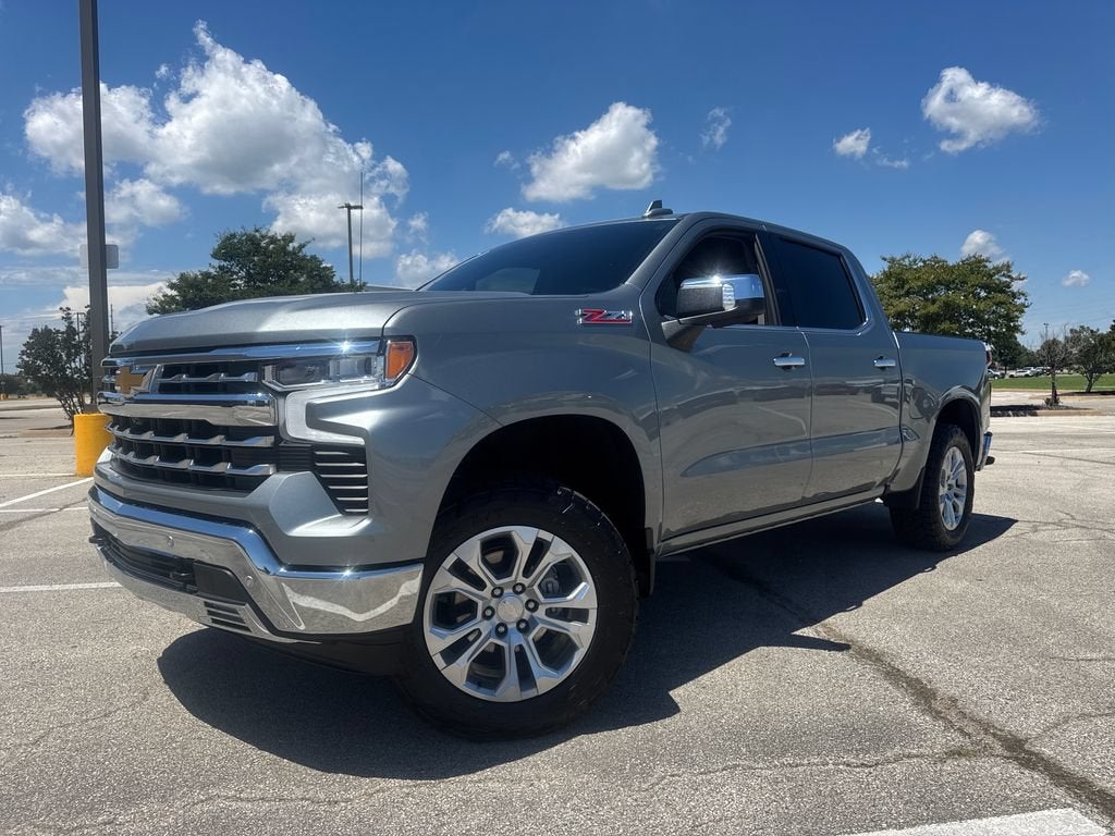 2024 Chevrolet Silverado 1500 LTZ in Sterling Gray Metallic — front three-quarter view