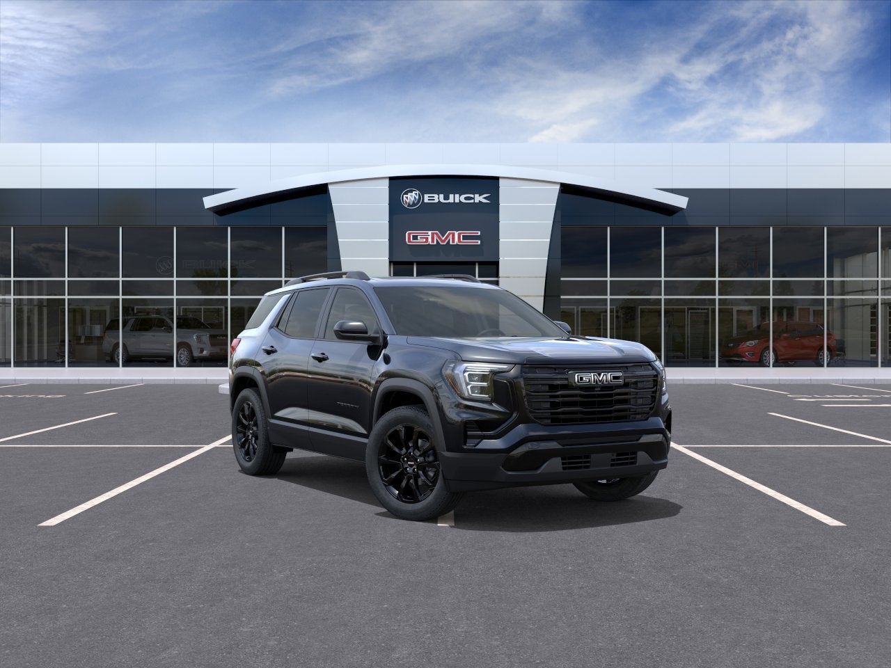 2027 GMC Terrain FWD Elevation in Ebony Twilight Metallic — front three-quarter view