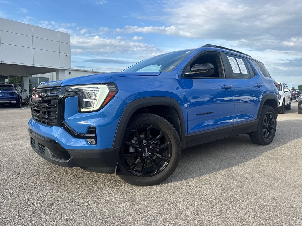 2025 GMC Terrain Elevation in Rapids Metallic — front three-quarter view