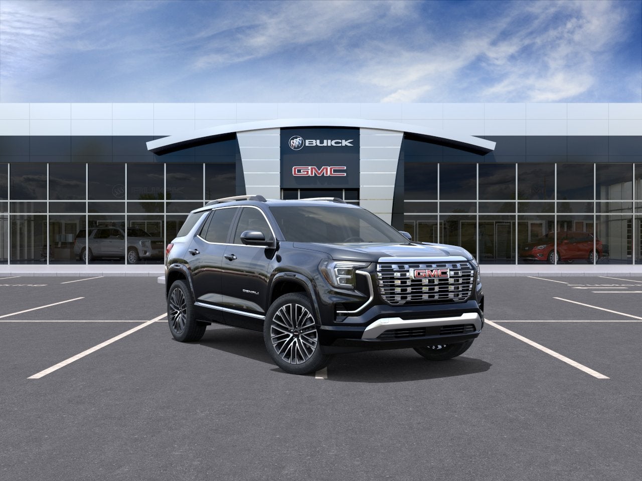 2027 GMC Terrain AWD Denali in Ebony Twilight Metallic — front three-quarter view