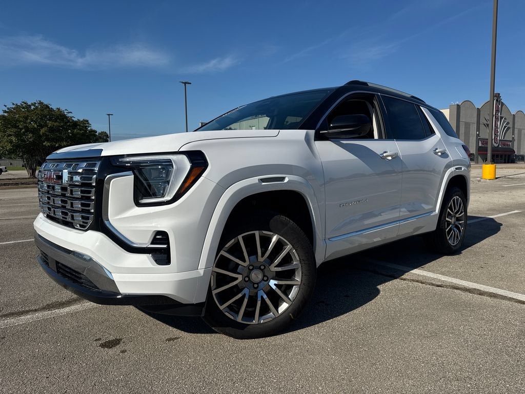 2026 GMC Terrain Denali in Summit White — front three-quarter view