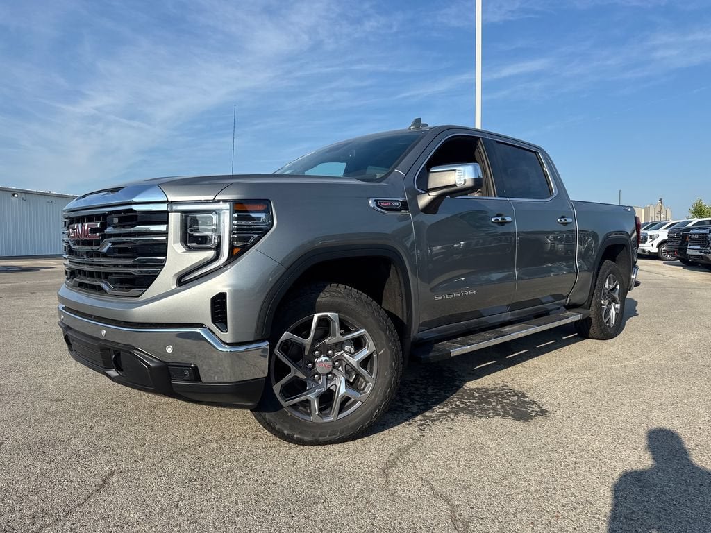2026 GMC Sierra 1500 SLT in Sterling Metallic — front three-quarter view
