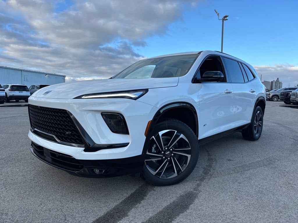 2026 Buick Enclave Sport Touring in Summit White — front three-quarter view