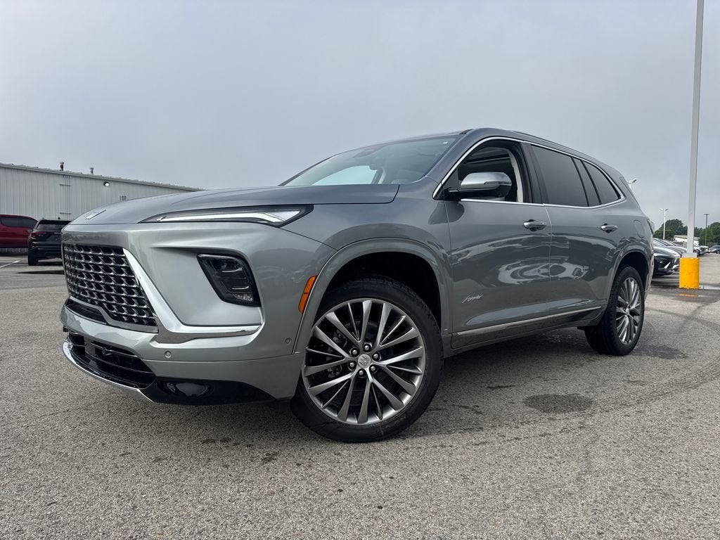 2026 Buick Enclave Avenir in Moonstone Gray Metallic — front three-quarter view