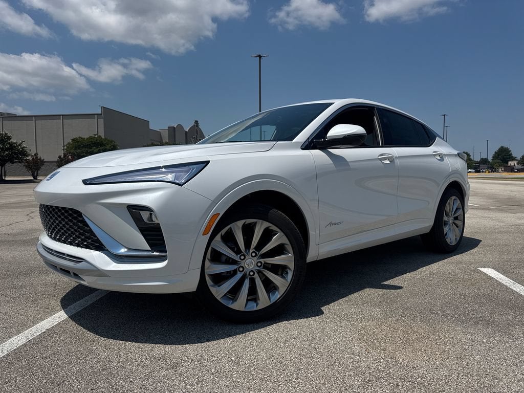 2026 Buick Envista Avenir in White Frost Tricoat — front three-quarter view