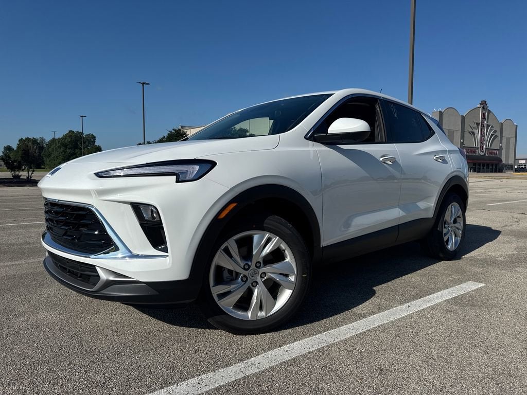 2026 Buick Encore GX Preferred in Summit White — front three-quarter view