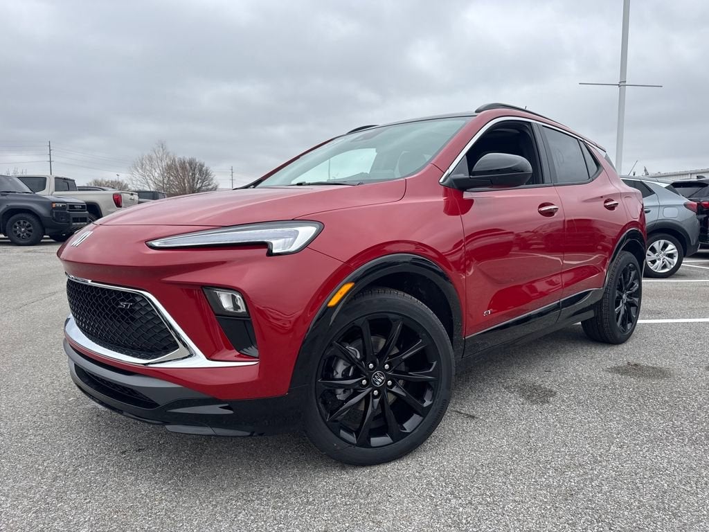 2026 Buick Encore GX Sport Touring in Brilliant Red — front three-quarter view
