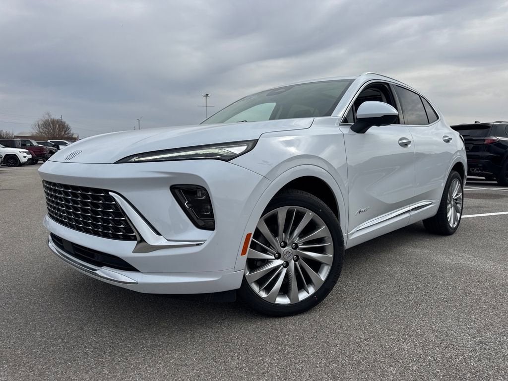 2026 Buick Envision Avenir in Iridescent White Tricoat — front three-quarter view