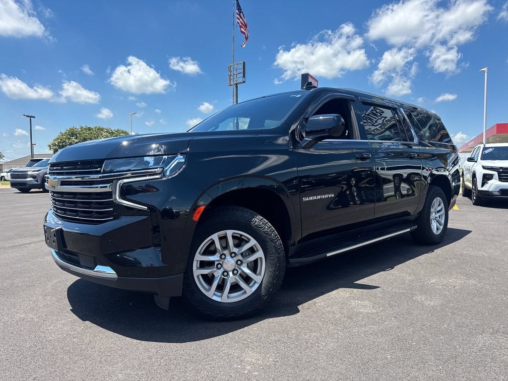 2023 Chevrolet Suburban LT in Black — front three-quarter view
