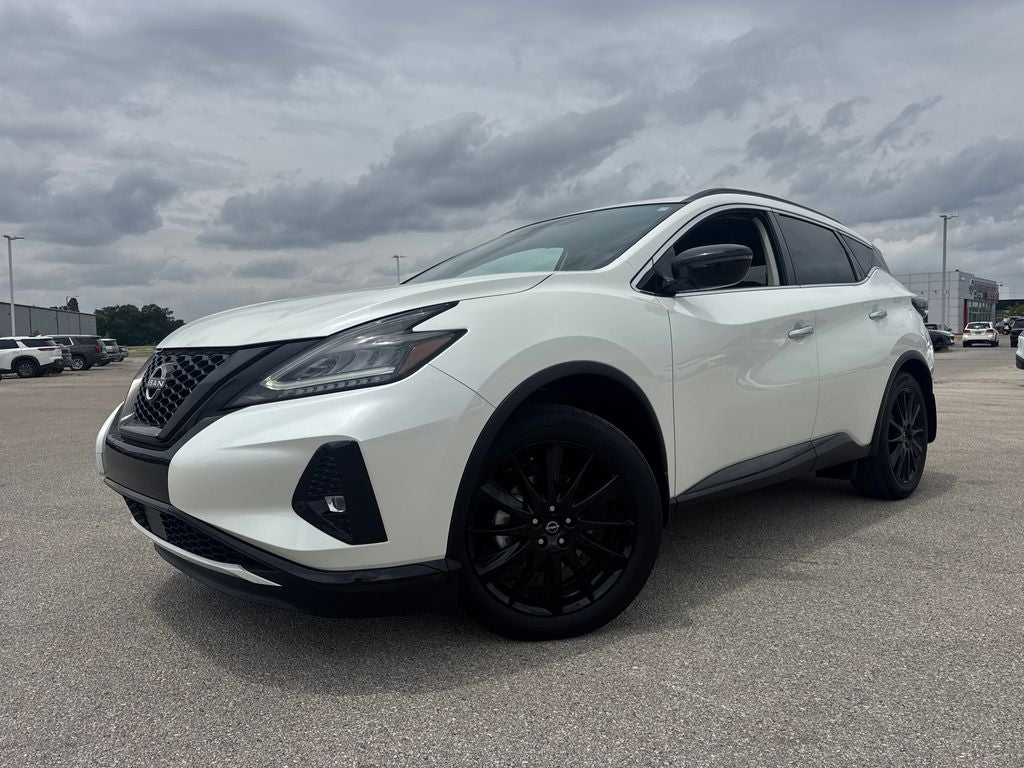 2023 Nissan Murano SV in Pearl White — front three-quarter view