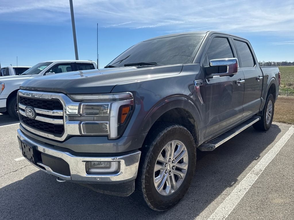 2024 Ford F-150 Lariat in Gray Metallic — front three-quarter view